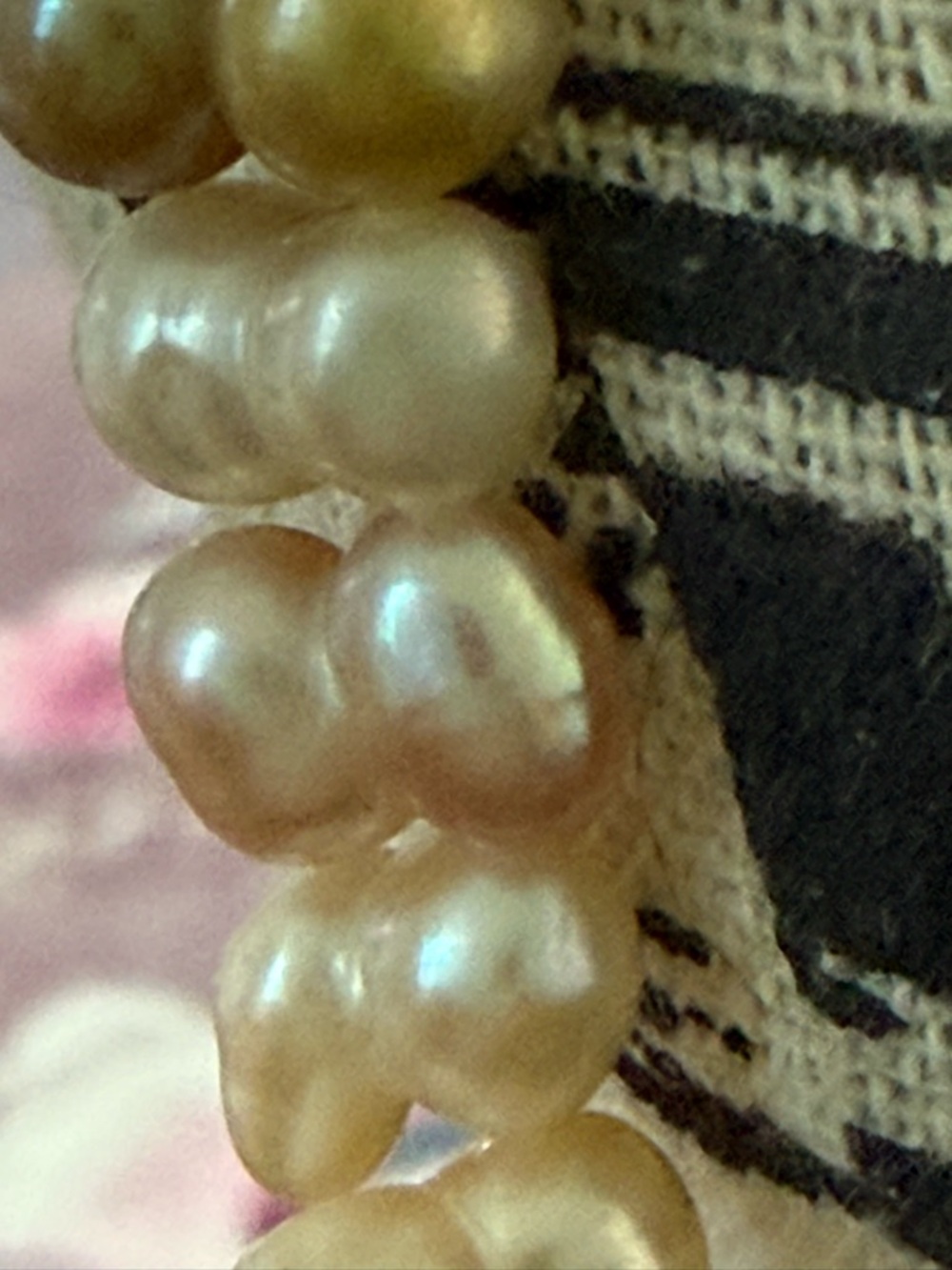 Double Strand Freshwater Pearl Necklace - Cream Pearls - Picture 2 of 3